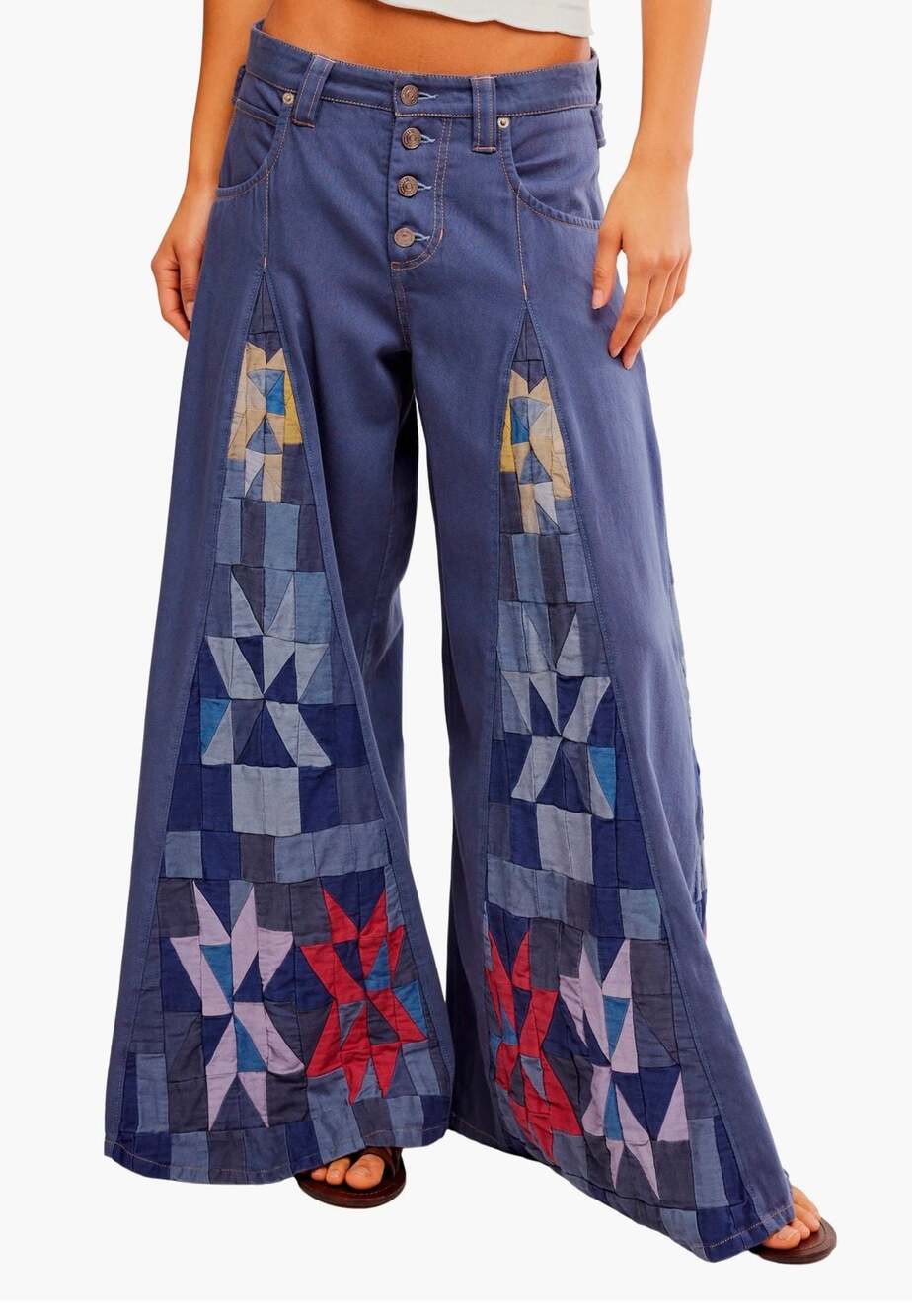 Free People Kalediscope Wide Leg Jeans Size 26  NWT RETAIL $398